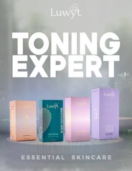
LUWYT TONING EXPERT combo pack for essential skin care with 

LUWYT RENEW INTENSE BRIGHTENING SERUM
LUWYT ENRICHED MOISTURISER WITH EMU OIL
LUWYT ACTIVE CLEANSER CREAM
LUWYT ESSENTIAL SUN EXPERT