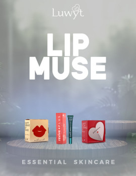 
LUWYT LIP MUSE ccombo pack for essential LIP care with ,
LUWYT VIBRANT LIP SHADE
LUWYT REVIVE PLUS LIP BALM
LUWYT PLUSH ENHANCE LIP BALM