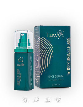 LUWYT RENEW INTENSE BRIGHTENING SERUM
Glutathione - Reduces melanin production for lightening hyperpigmentation and dark spots. Provides antioxidant protection and enhances skin clarity.
Vitamin C (Ascorbic Acid) - Promotes collagen synthesis for improv