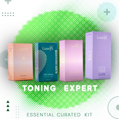
LUWYT TONING EXPERT combo pack for essential skin care with 

LUWYT RENEW INTENSE BRIGHTENING SERUM
LUWYT ENRICHED MOISTURISER WITH EMU OIL
LUWYT ACTIVE CLEANSER CREAM
LUWYT ESSENTIAL SUN EXPERT