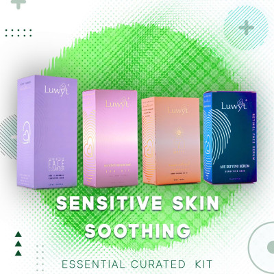 LUWYT SENSITIVE SKINCARE SOOTHING KIT curated combo pack for essential skin care with, 

LUWYT ACTIVE CLEANSER CREAM
LUWYT RETINOL FACE SERUM FOR SENSITIVE SKIN
LUWYT ENRICHED MOISTURISER WITH EMU OIL
LUWYT ESSENTIAL SUN EXPERT
LUWYT VIBRANT LIP SHA