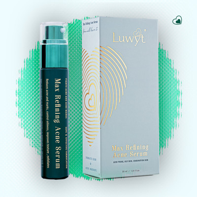LUWYT MAX REFINING ACNE SERUM
Acne Control - Exfoliates and unclogs pores to reduce active breakouts and prevent new ones.
Oil Regulation -  Manages excess sebum production, reducing shine and clogged pores.
Skin Brightening - Helps fade post-acne disc